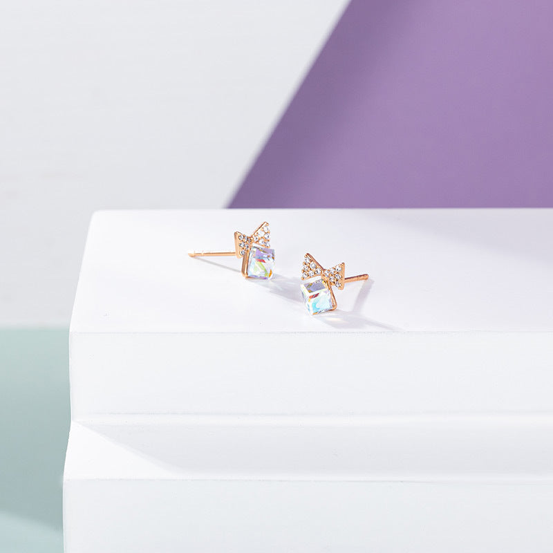 bow rubik's cube earrings bow rubik's cube earrings