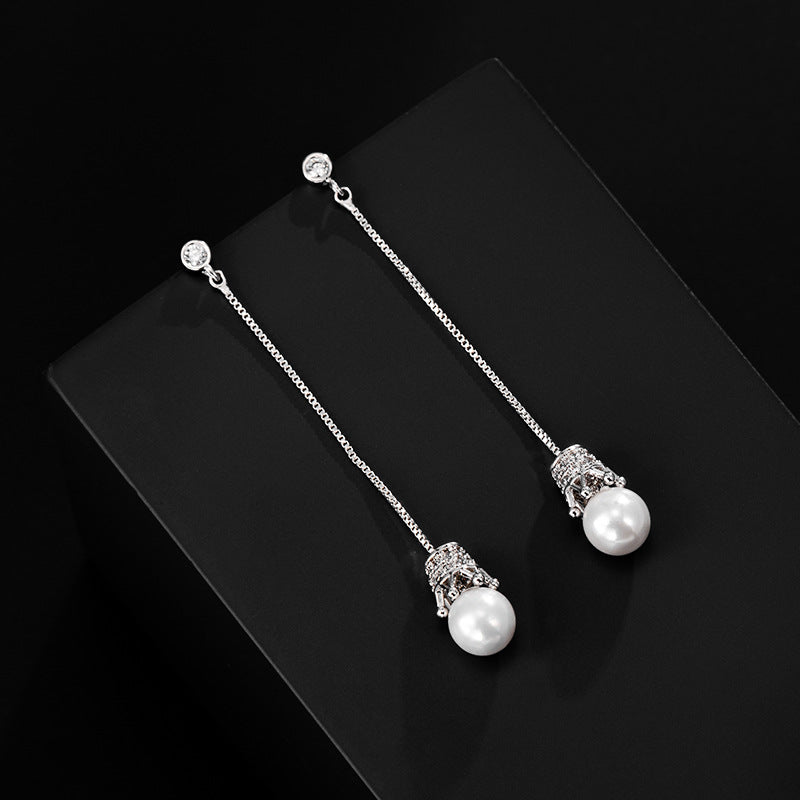 simple temperament long earrings simple temperament long earrings