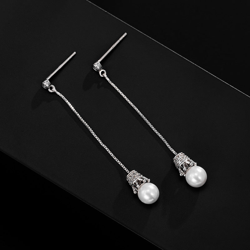 simple temperament long earrings simple temperament long earrings