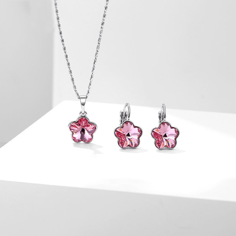 colorful bright flower necklace/earring colorful bright flower necklace/earring