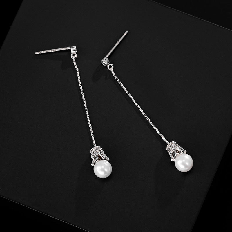 simple temperament long earrings simple temperament long earrings