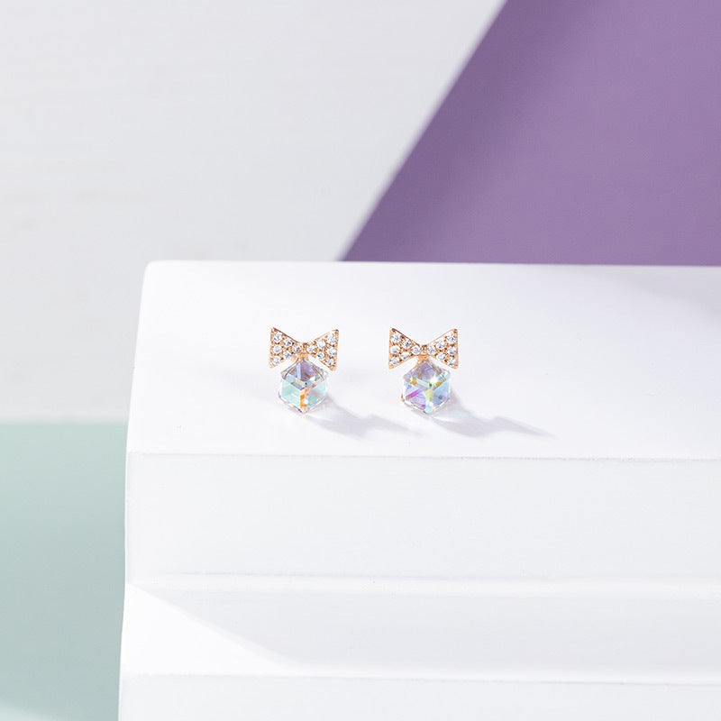 bow rubik's cube earrings bow rubik's cube earrings