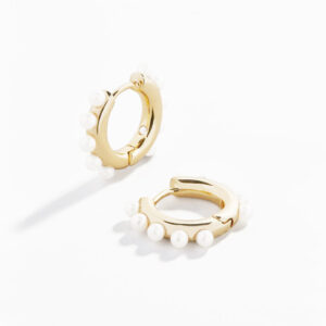 pearl circle earrings