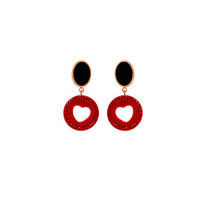 love red rhinestone earrings