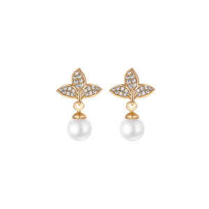 pearl flower vintage earrings