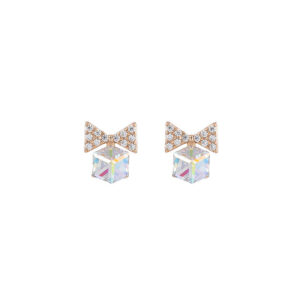 bow rubik's cube earrings