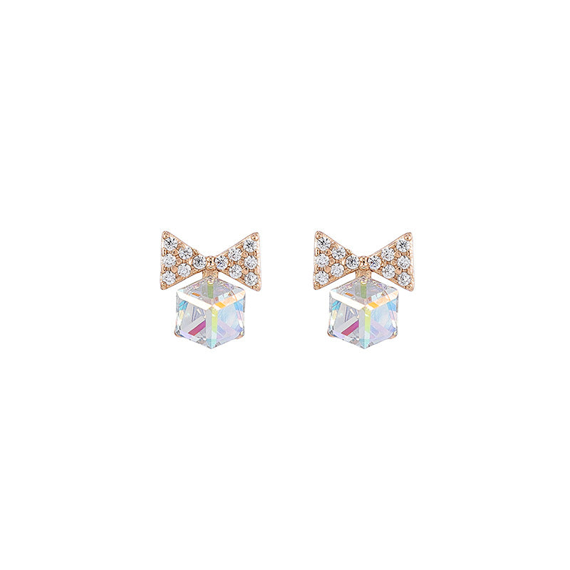 bow rubik's cube earrings bow rubik's cube earrings