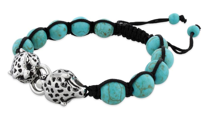 10mm turquoise w/ steel panthers stone bead shamballa bracelet 10mm turquoise w/ steel panthers stone bead shamballa bracelet