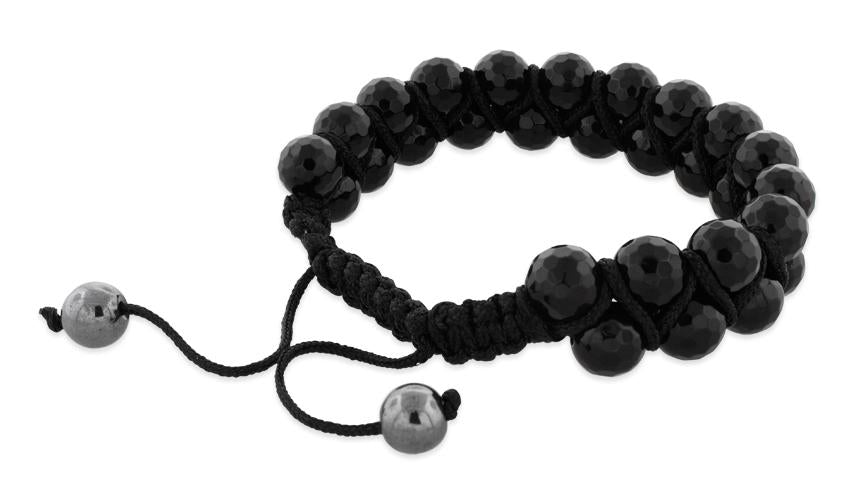8mm faceted black agate beads 2 layer shamballa bracelet 8mm faceted black agate beads 2 layer shamballa bracelet