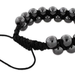 8mm hematite bead 2 layer shamballa bracelet