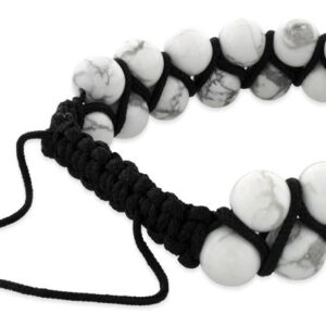 8mm howlite bead 2 layer shamballa bracelet