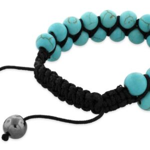 8mm turquoise bead 2 layer shamballa bracelet
