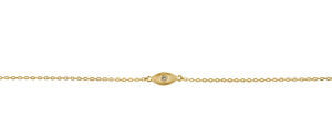 solid 14k yellow gold evil eye cz bracelet