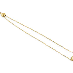 solid 14k yellow gold heart bracelet