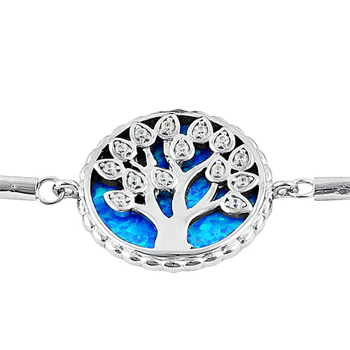 sterling silver adjustable tree of life blue lab opal & clear cz box chain bracelet sterling silver adjustable tree of life blue lab opal & clear cz box chain bracelet