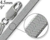 sterling silver 9" magic herringbone chain bracelet/anklet 4.5mm