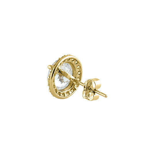 2.06 ct solid 14k yellow gold elegant halo cz earrings 2.06 ct solid 14k yellow gold elegant halo cz earrings