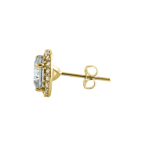 2.06 ct solid 14k yellow gold elegant halo cz earrings 2.06 ct solid 14k yellow gold elegant halo cz earrings