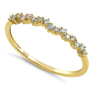 solid 14k yellow gold simple cluster round clear cz ring