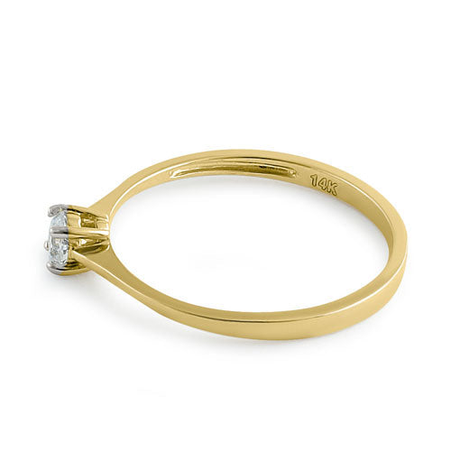 solid 14k gold small solitaire cz ring solid 14k gold small solitaire cz ring