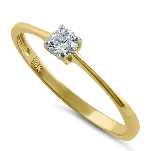 solid 14k gold small solitaire cz ring solid 14k gold small solitaire cz ring