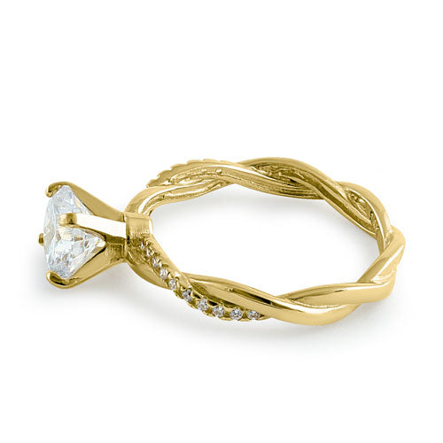 solid 14k gold twisted solitaire cz ring solid 14k gold twisted solitaire cz ring