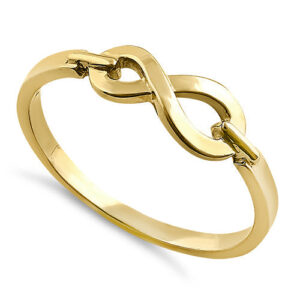 solid 14k yellow gold infinity promise ring