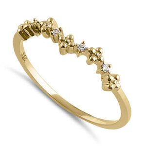 solid 14k yellow gold sparkle cz ring