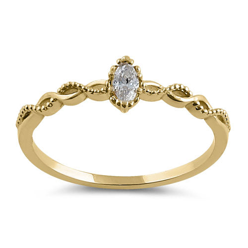 solid 14k yellow gold elegant marquise cz ring solid 14k yellow gold elegant marquise cz ring