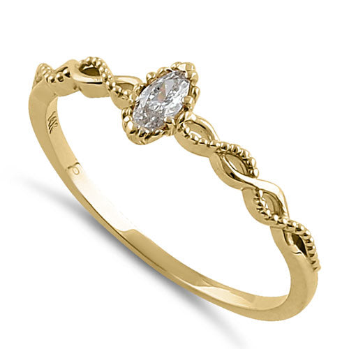 solid 14k yellow gold elegant marquise cz ring solid 14k yellow gold elegant marquise cz ring