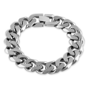 stainless steel thick curb link bracelet