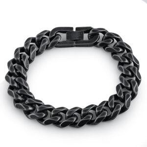 black stainless steel curb bracelet