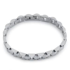 stainless steel rounded link bracelet