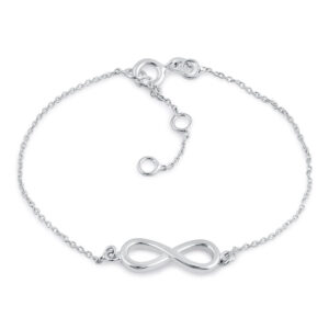sterling silver 7.3mm x19.5mm infinity bracelet