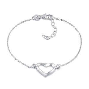 sterling silver 11mm x 15mm heart bracelet