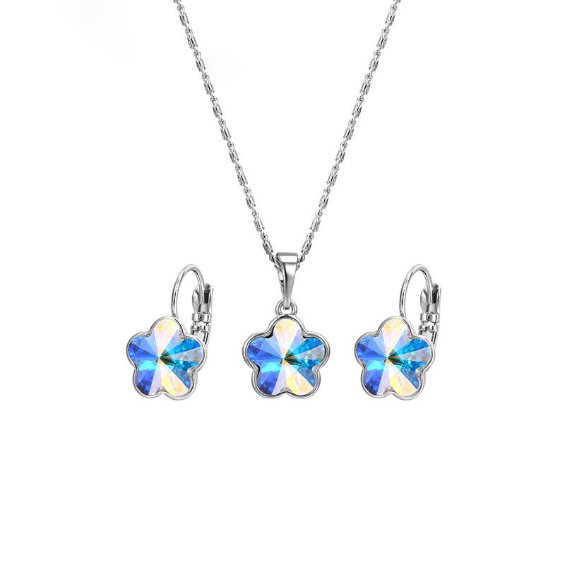 colorful bright flower necklace/earring colorful bright flower necklace/earring