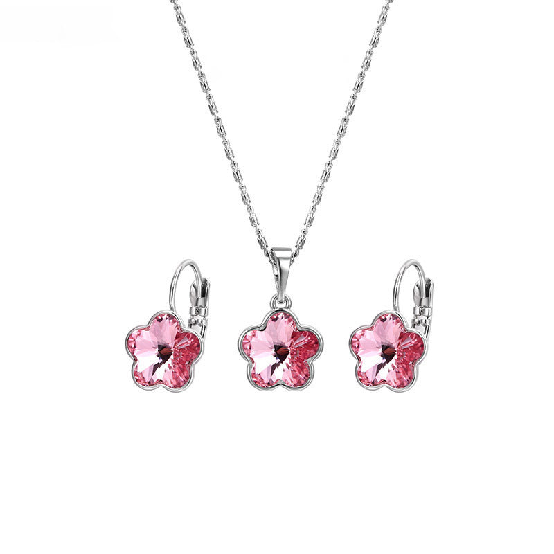 colorful bright flower necklace/earring colorful bright flower necklace/earring