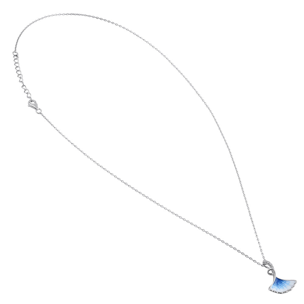 sterling silver blue and white enamel shell cz necklace sterling silver blue and white enamel shell cz necklace