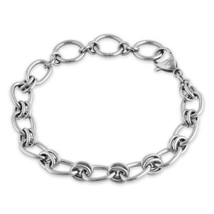 stainless steel oval link bracelet