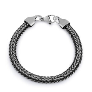 stainless steel thin antique finish bracelet