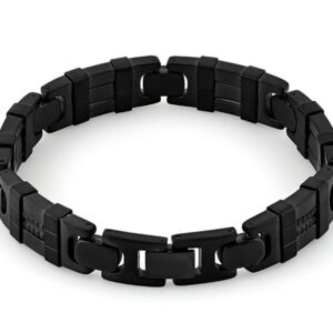 stainless steel wrapped black bracelet