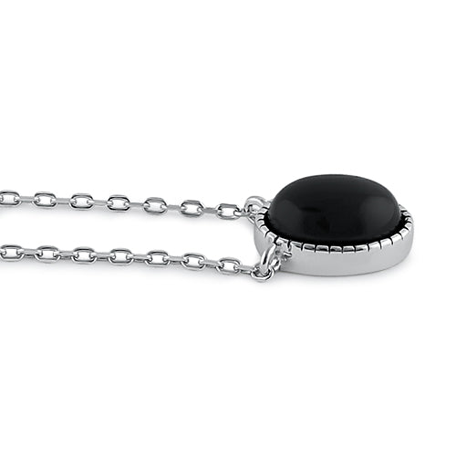 sterling silver black agate oval stone necklace sterling silver black agate oval stone necklace