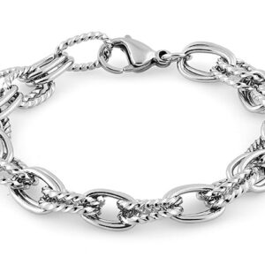 stainelss steel thick twisted cable chain link bracelet