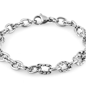 stainelss steel thin twisted cable chain link bracelet