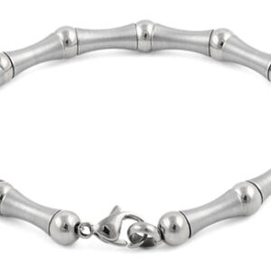 stainless steel bead and bar bracelet