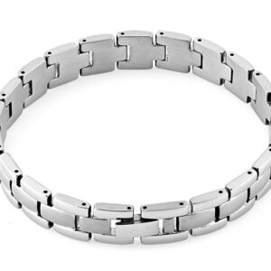 stainless steel block link bracelet