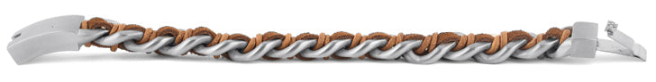stainless steel chain brown leather bracelet stainless steel chain brown leather bracelet