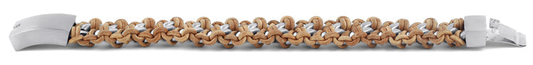 stainless steel chain tan leather bracelet stainless steel chain tan leather bracelet