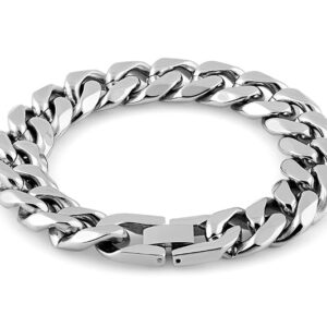 stainless steel flat curb link bracelet