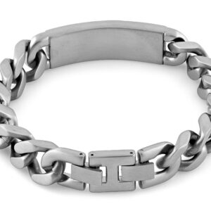 stainless steel id reptile curb link bracelet